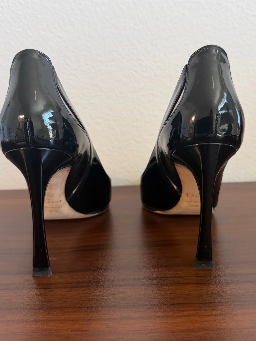Dior Black Patent Pointed-Toe Pumps